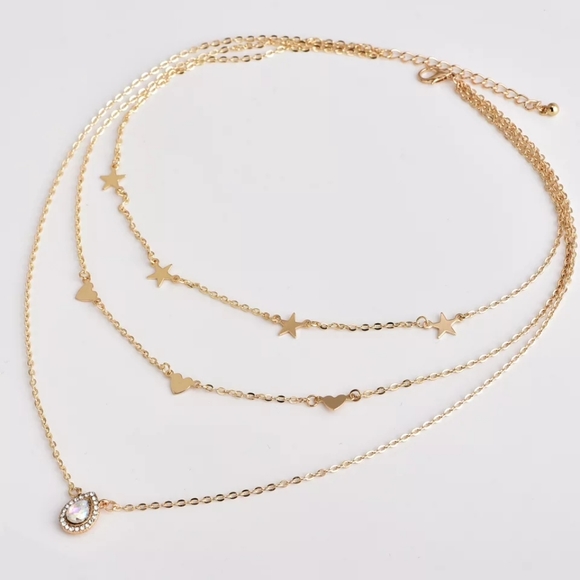 2/$25🍒 BLAIRE Layered Crystal Gem Necklace - Picture 2 of 3